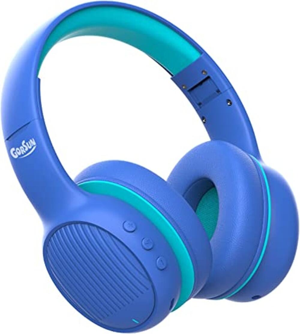 Bluetooth Kids Wireless Headphones Microphone 85/94dB Volume Limited Blue NEW